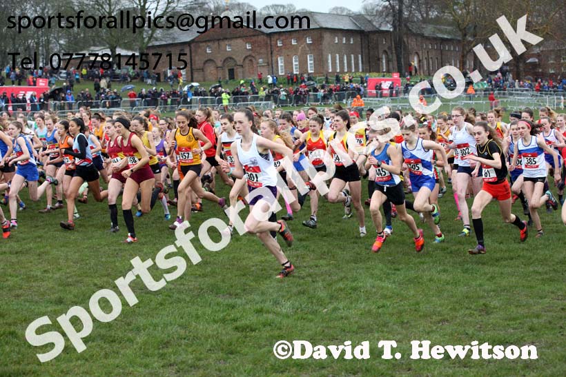 Junior girls 2019 New Balance English Schools Cross Country Champs, Temple Newsam, Leeds. Photo:  David T. Hewitson/Sports for All Pics